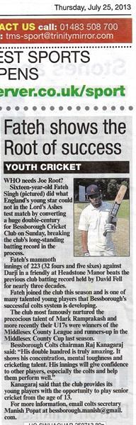Fateh shows the Root of success 